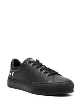 Logo-print leather sneakers